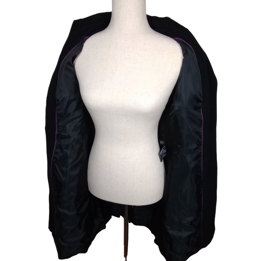 Kenneth Cole Size 10 Dark Navy Cashmere & Wool-Blend Pleated Back Chain Coat - Picture 8 of 10